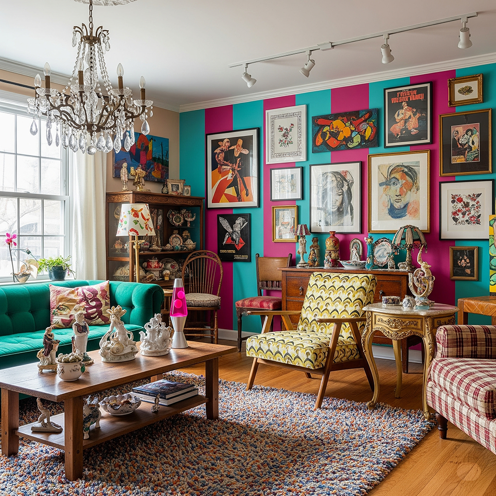 no-interior-concept-mixed-styles Living room with mixed decorating styles and mismatched furniture due to lack of a core concept.